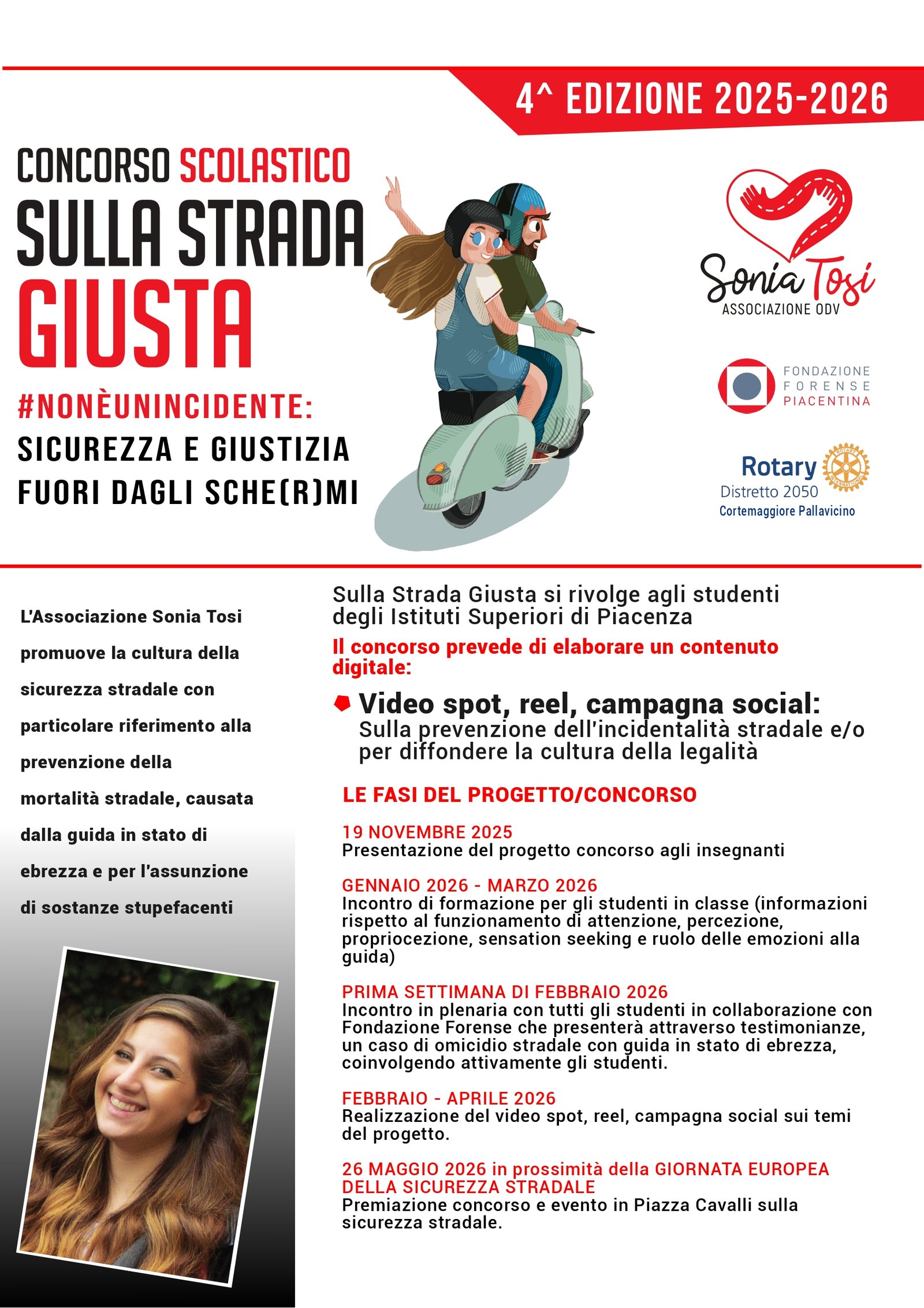 Locandina quarta edizione sulla strada giusta associazione sonia tosi